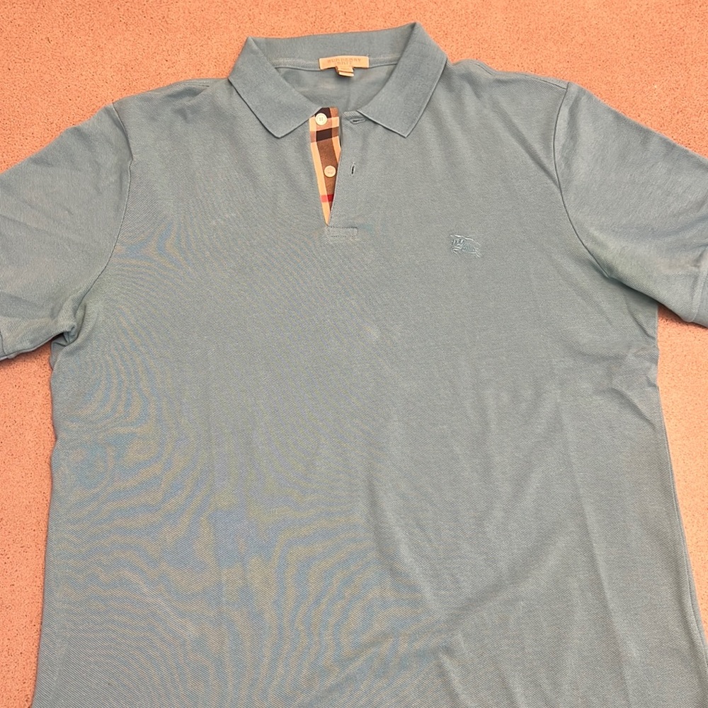 Sea foam green Burberry men’s polo shirt
